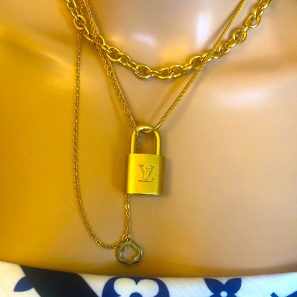 Repurposed Aunthentic Louis Vuitton padlock with New Stainless Steel Necklace. - Picture 5 of 10
